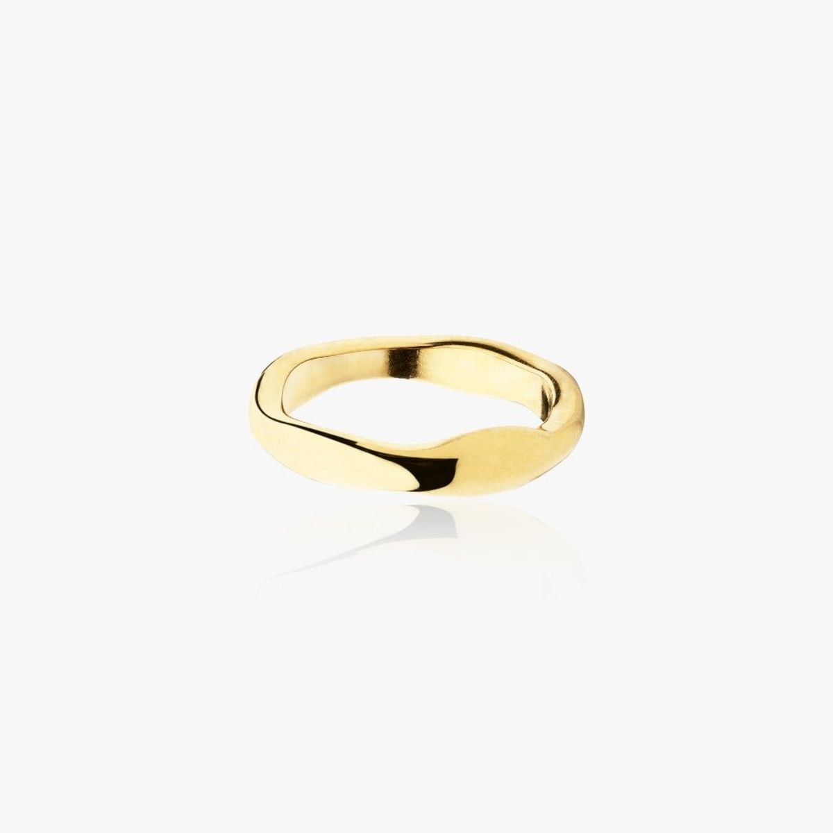 Bølge Wave Ring 4mm 14K Guldbelagt