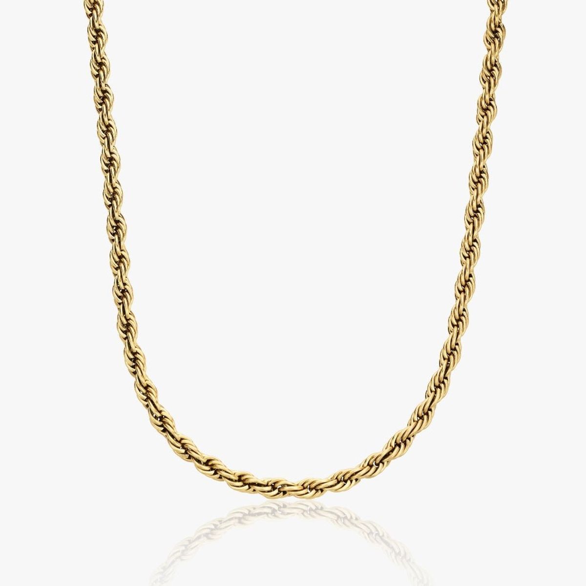 Rope Chain Halskæde 14K Guldbelagt 4mm