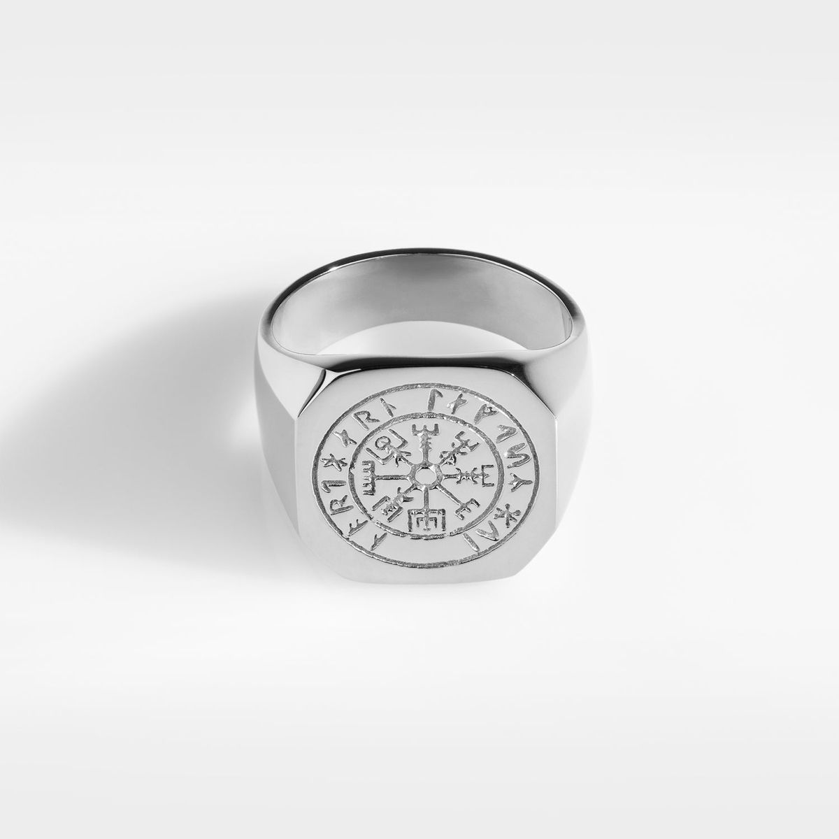 Vegvisir Oversize Signature - Sølvtonet ring - Str. 9 - Herre - Northern Legacy