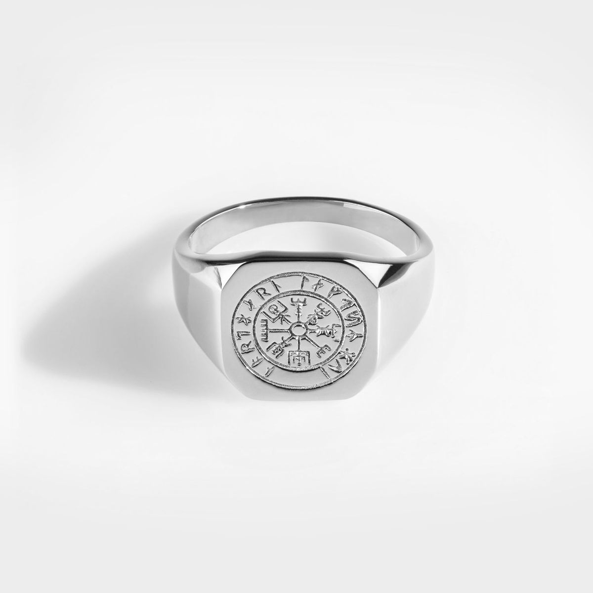 Vegvisir Signature - Sølvtonet ring - Str. 11 - Herre - Northern Legacy