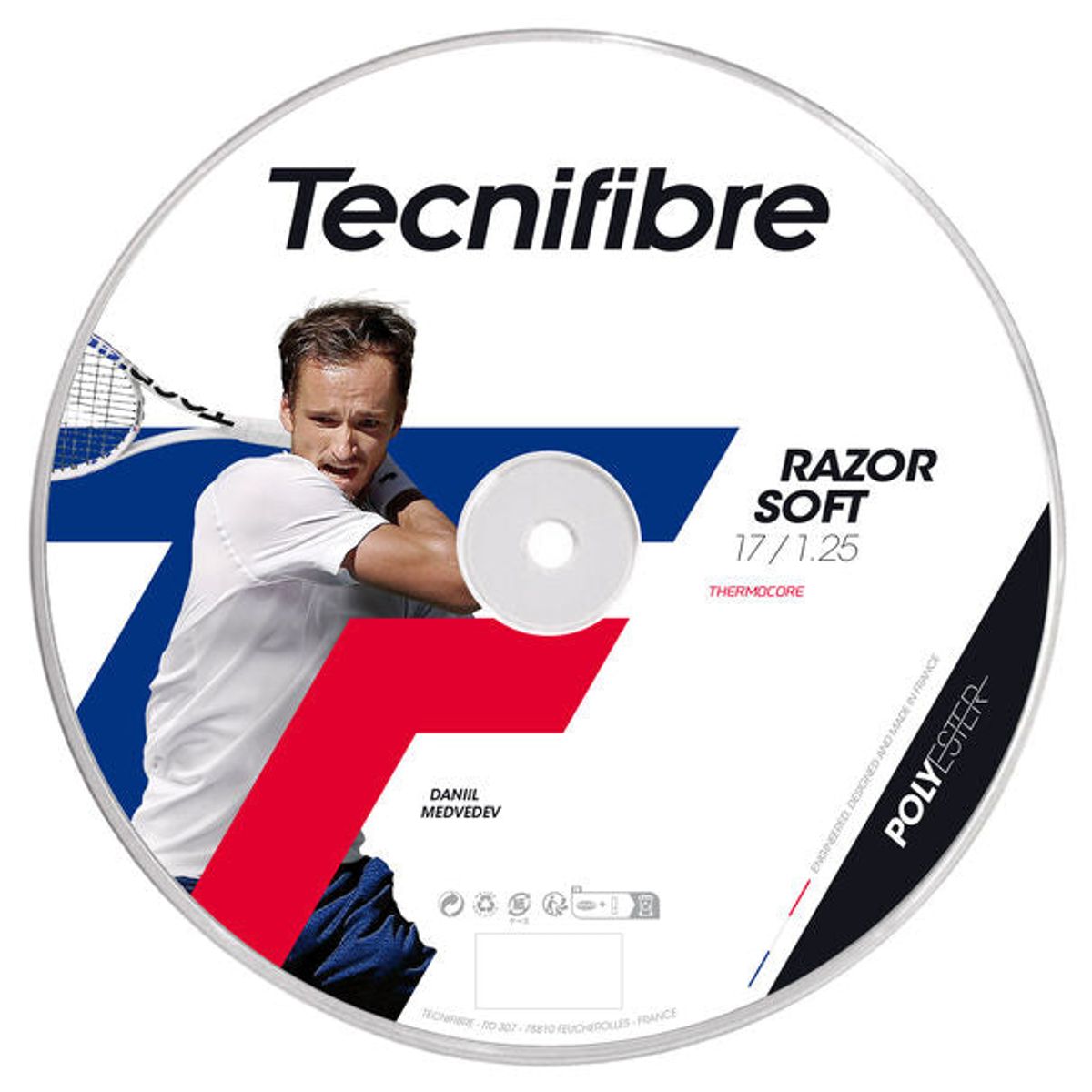 Opstrengning med Tecnifibre Bobine Razor Soft 17 (Carbon)