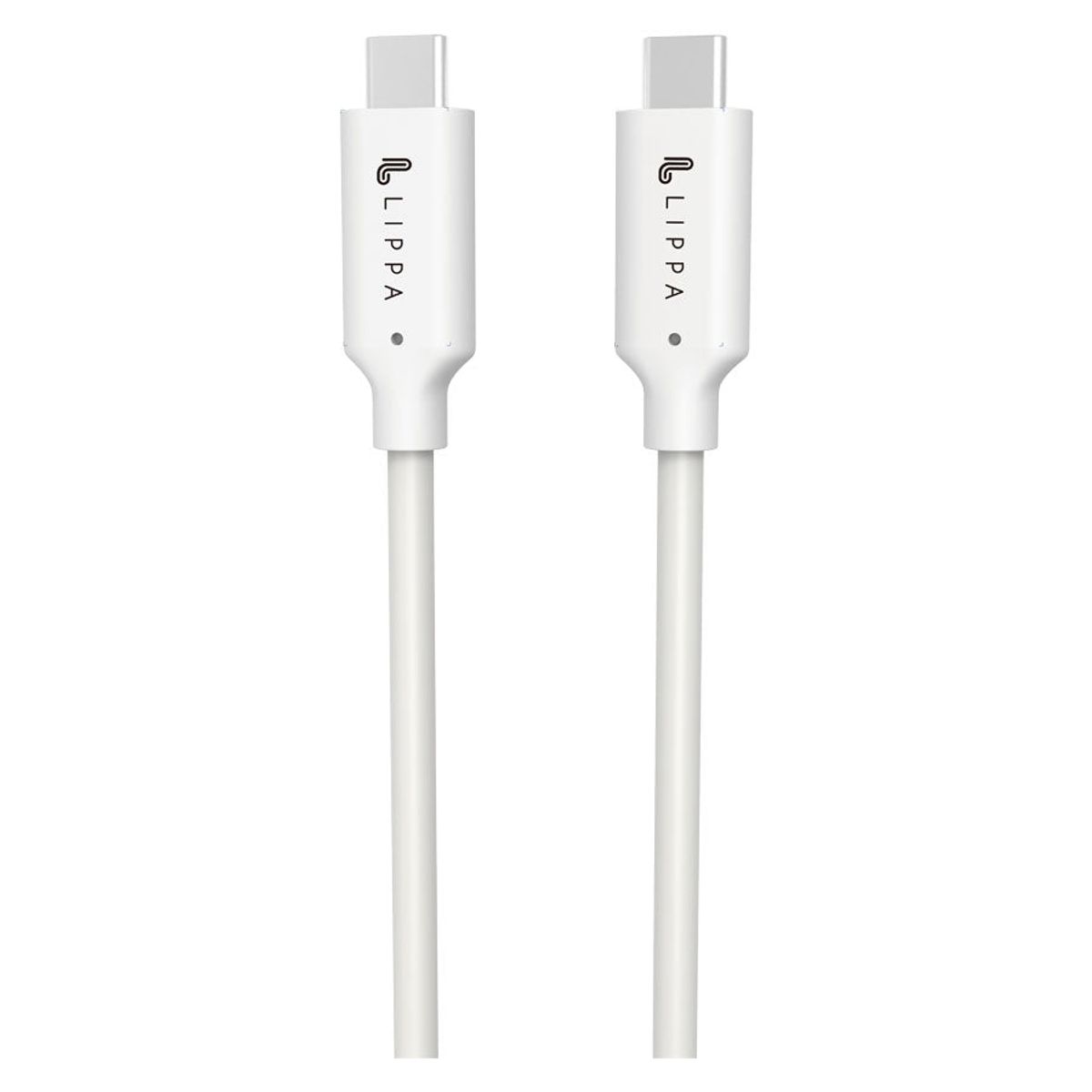 Lippa USB-C til USB-C 100W 10Gbps Kabel 2m, Hvid