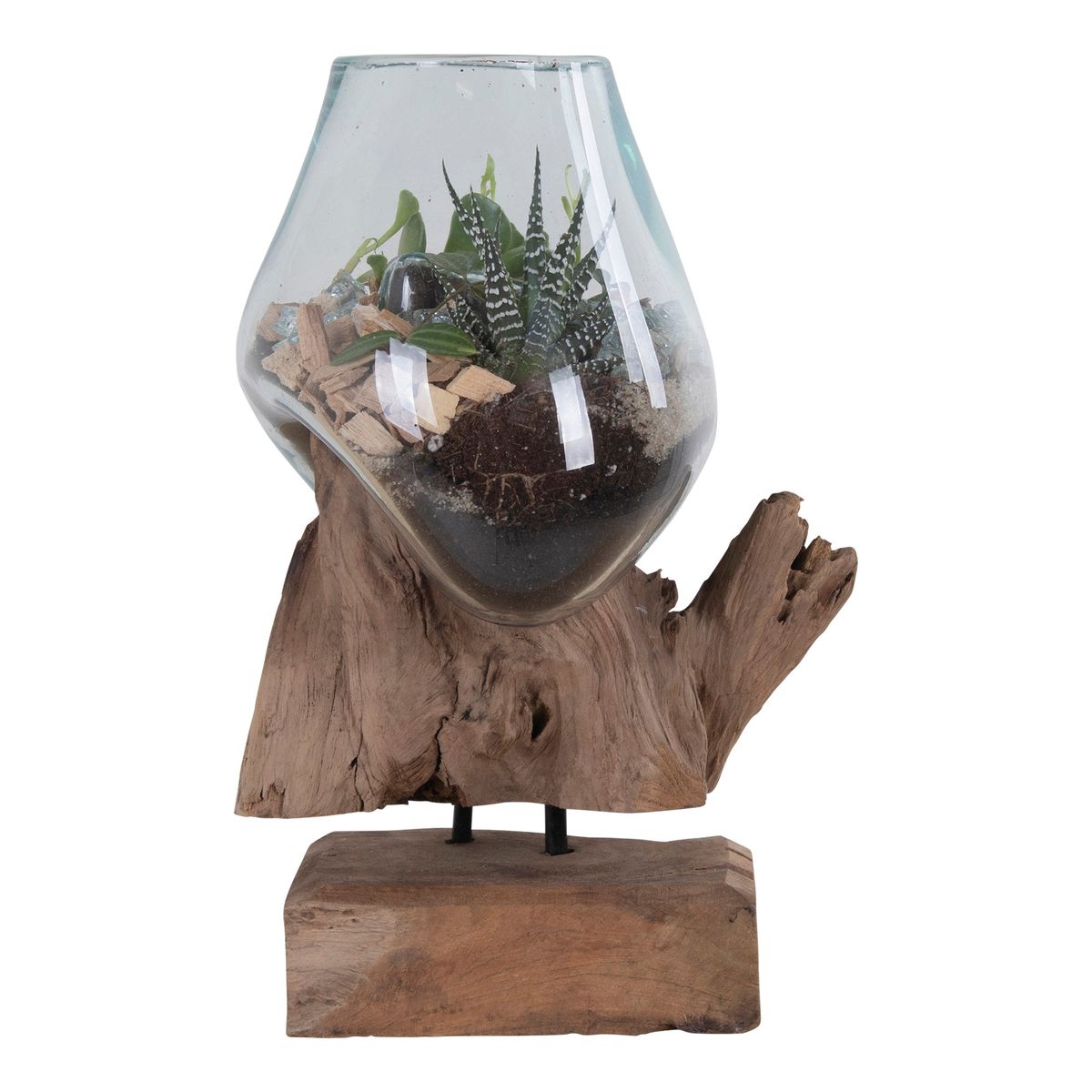 San Marino Waterdrop - Waterdrop, Teak/Glas, Natur, H25 Cm