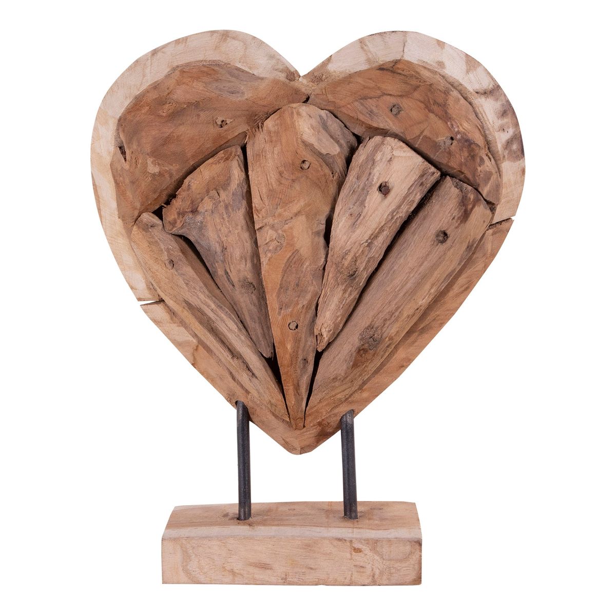 Almada Hjerte - Dekorationshjerte, Teak, Natur, H30 Cm