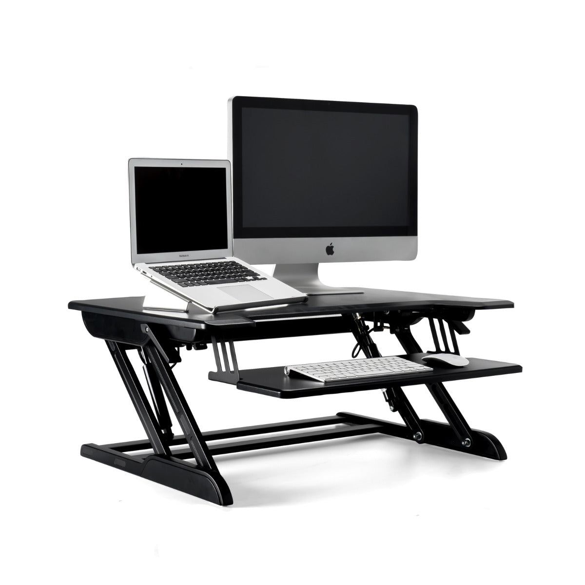 WERGON - Winston - Justerbar Ergonomisk hæve/sænke Desk Riser til bord/arbejdsplads - Sort