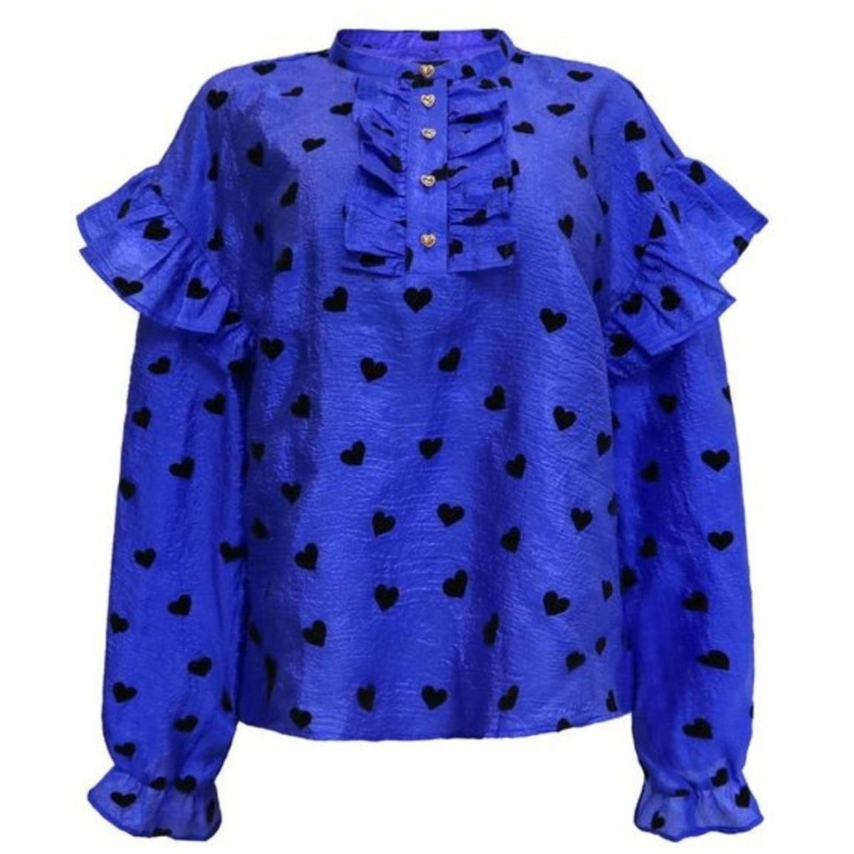 LIBERTÃ dame bluse TIA - Cobolt Blue Black Heart