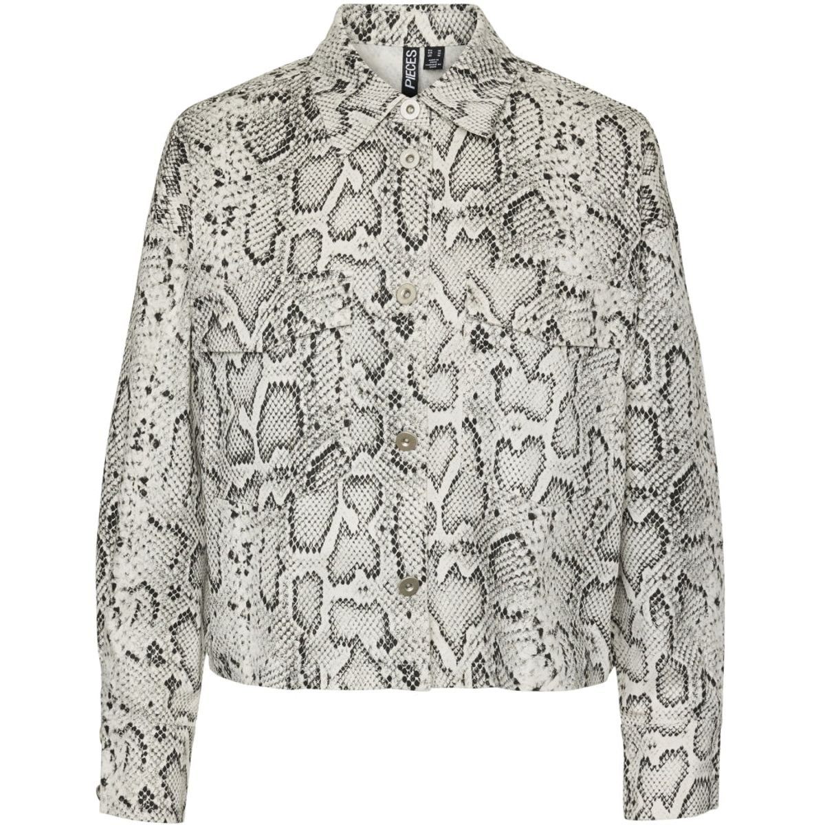 PIECES X DITTE ESTRUP X CILLE FJORD PCJESSICA SHIRT - Bright White Snake Print