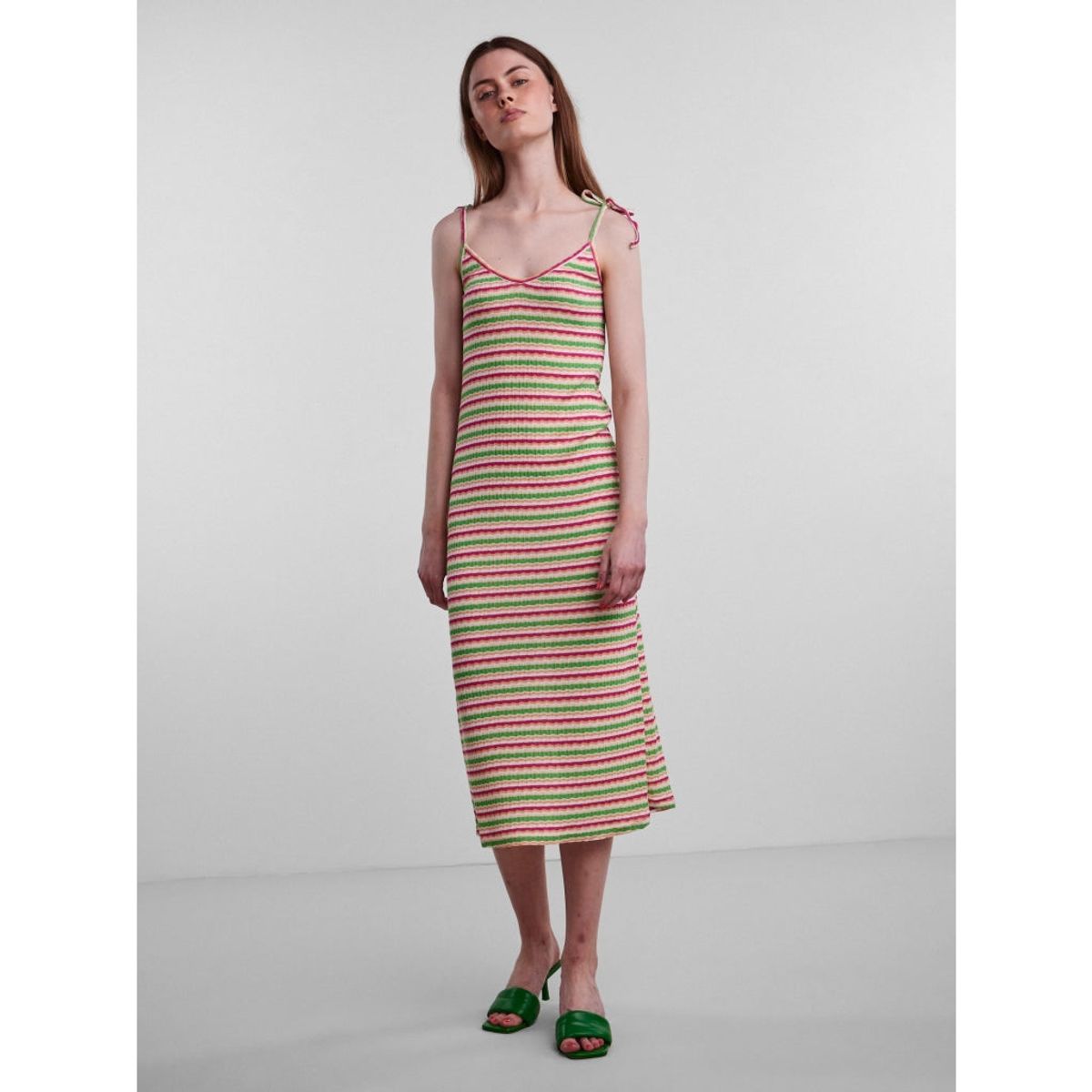 Pieces dame kjole PCSADIE - Peach Cobbler Wavey Stripe