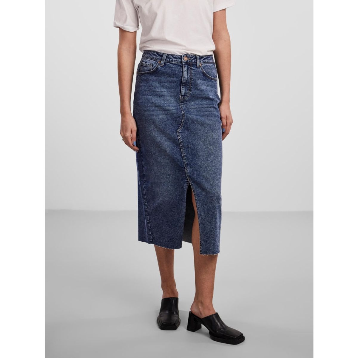 Pieces dame nederdel PCJESSIE - Medium blue denim