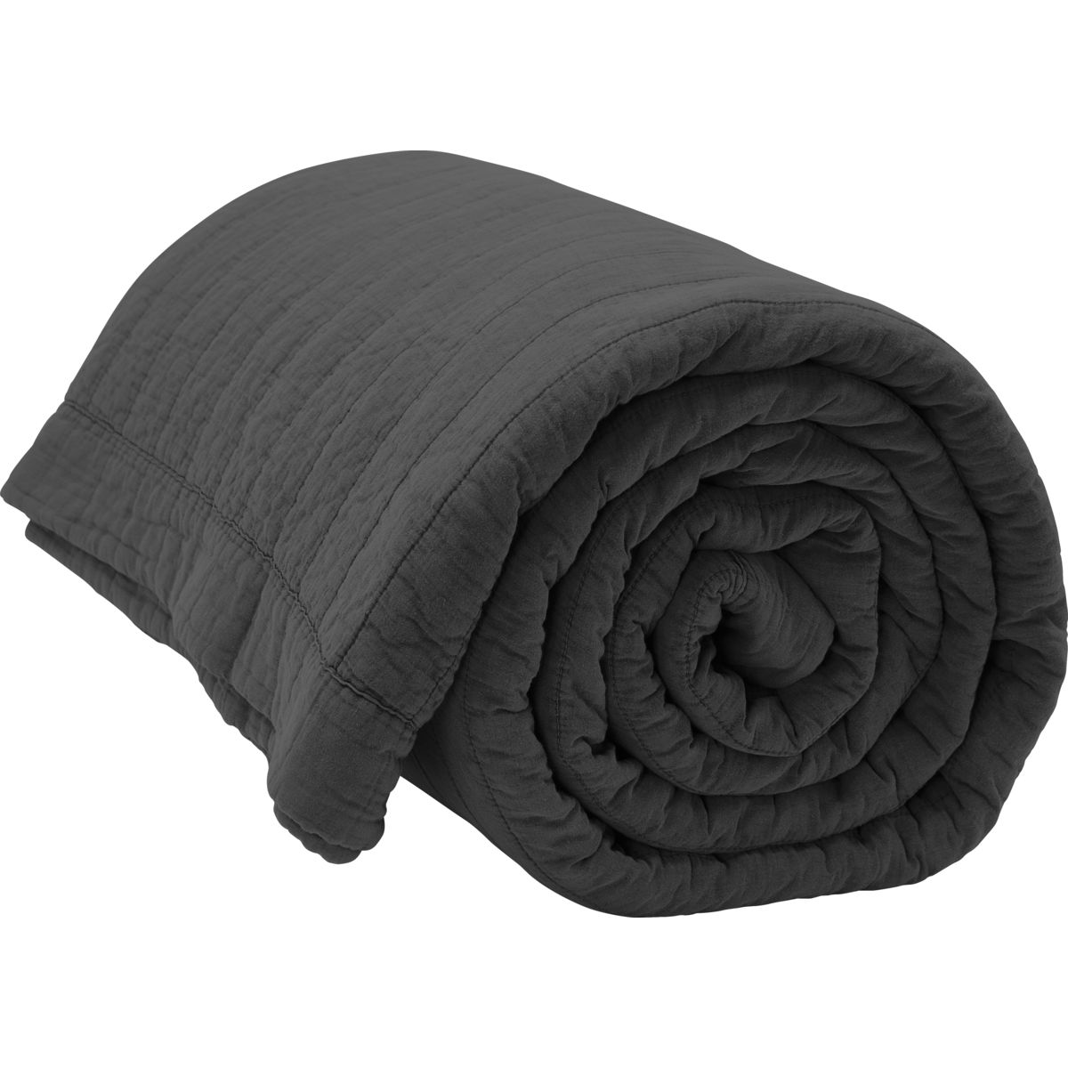 Vatteret sengetæppe, BNMagnhild, Coal - Coal / Front material: Cotton , Filling: Cotton , Filling: Polyeste / l: 280 cm, w: 280 cm