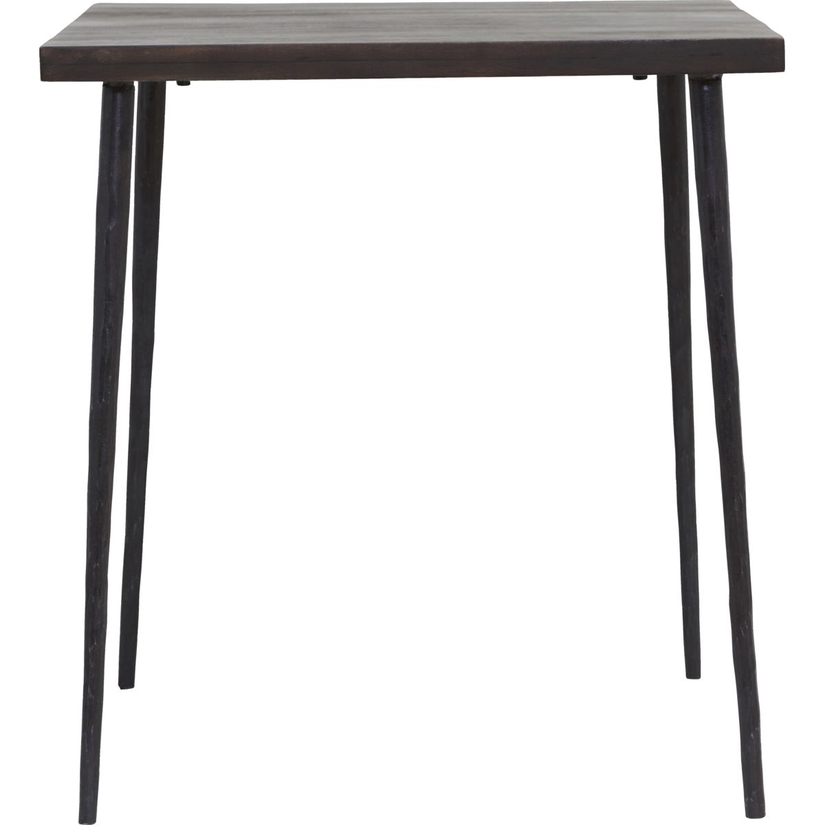 Bord, HDSlated, Sortbejdset - Black stain / Table top: Mango Wood , Frame: Iron / l: 70 cm, w: 70 cm, h: 76 cm