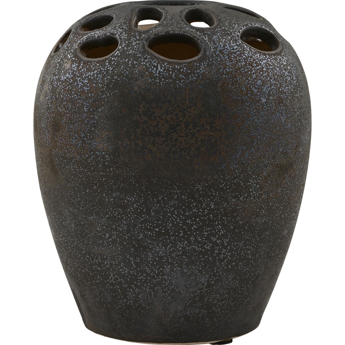 Vase, HDVarios, Sortbejdset - Black stain / Earthenware , Glaze / h: 19 cm, dia: 16 cm