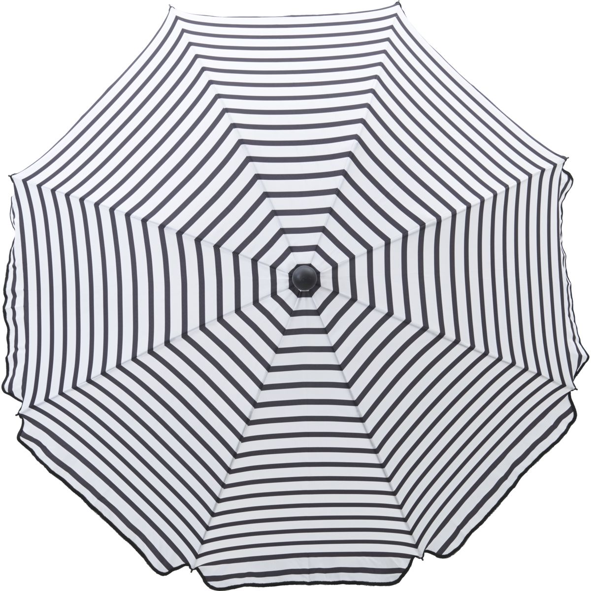 Strand/Haveparasol, HDOktogon, Sort;Hvid - Black/White / Polyester , Frame: Steel / h: 184 cm, dia: 180 cm