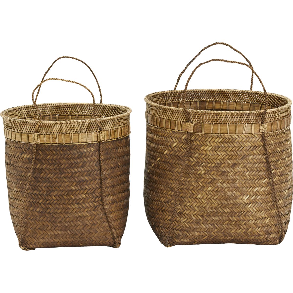 Kurve, HDBalie, Natur - Nature / Bamboo , Rattan / h: 43 cm, dia: 45 cm, h: 40 cm, dia: 40 cm