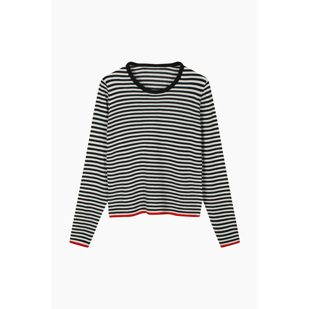 One Stripe Ellis Knit - Black/Ecru - Mads Nørgaard - Stribet XL