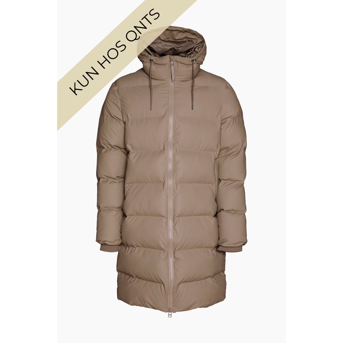 Alta Long Puffer Jacket - Taupe - Rains - Beige XS