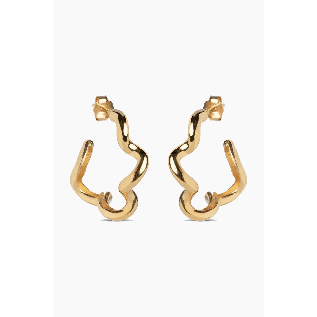 Curly Hoops - Gold - ENAMEL - Guld One Size