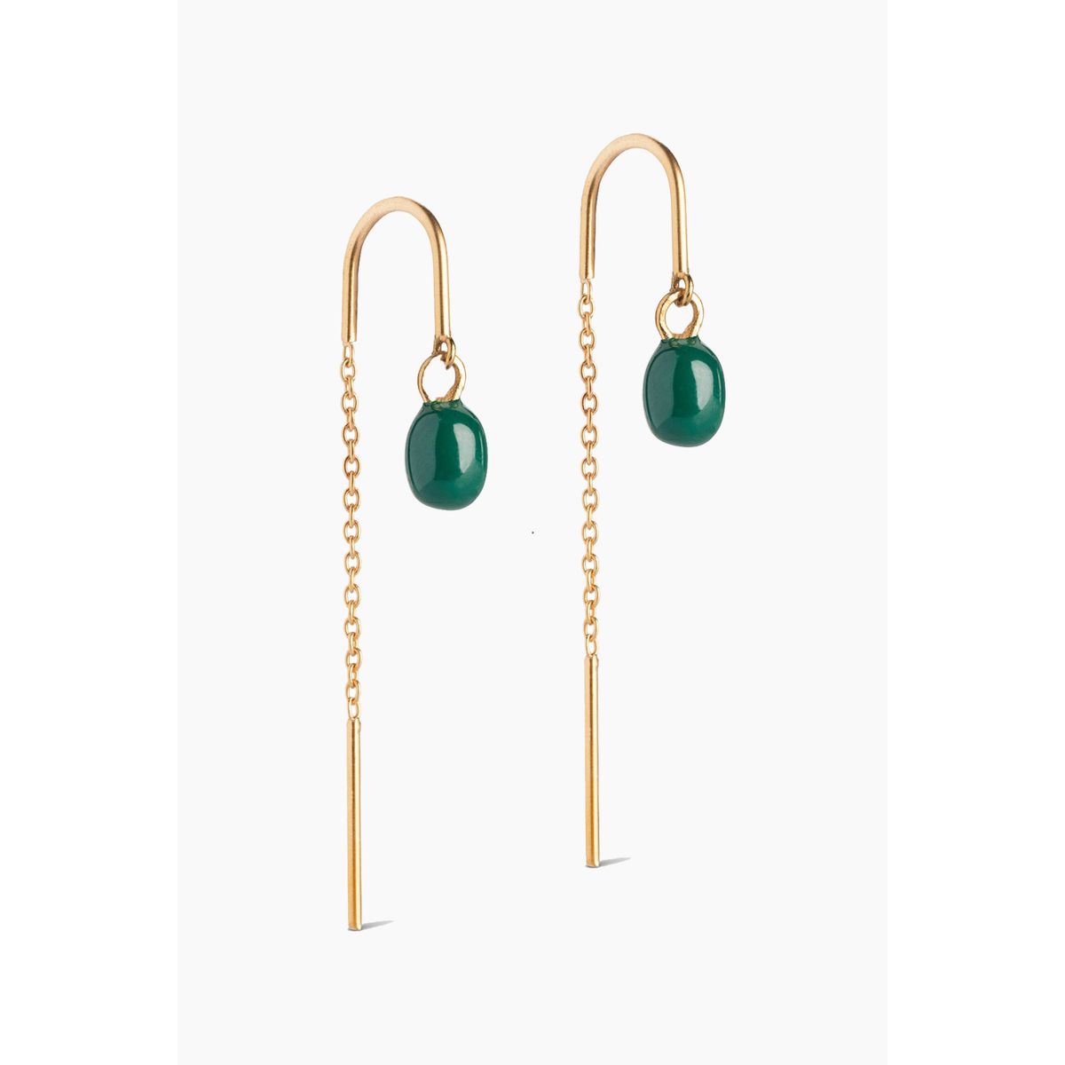 Earring Eleanor - Petrol Green - ENAMEL - Grøn One Size