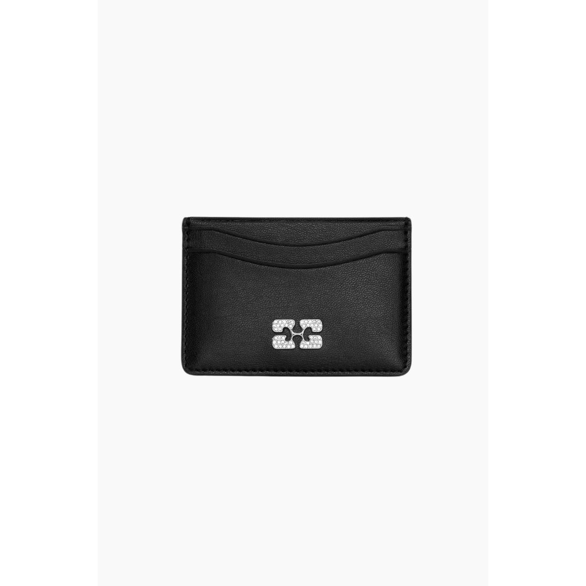 Ganni Bou Card Holder Strass A6392 - Black - GANNI - Sort One Size