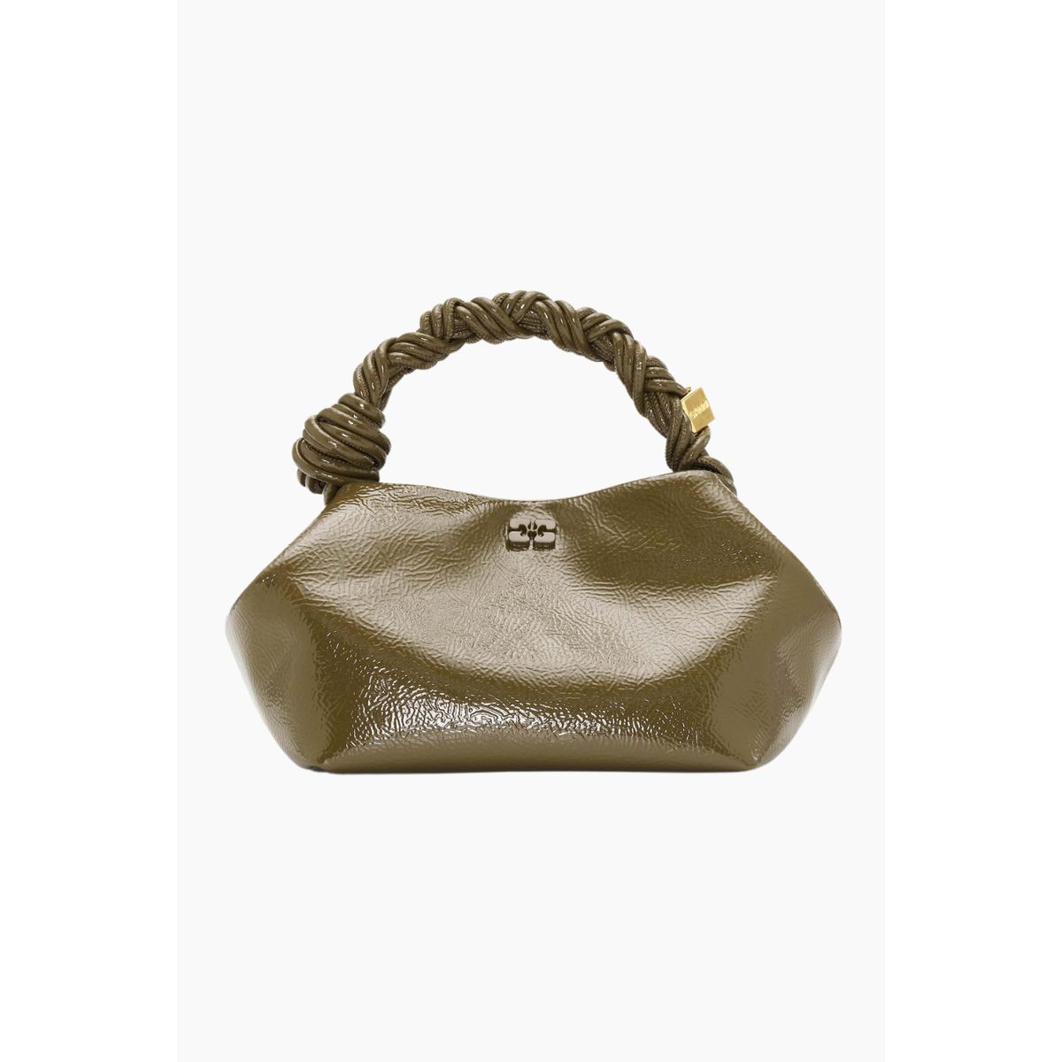 Ganni Bou Bag Small Patent A6337 - Military Olive - GANNI - Grøn One Size