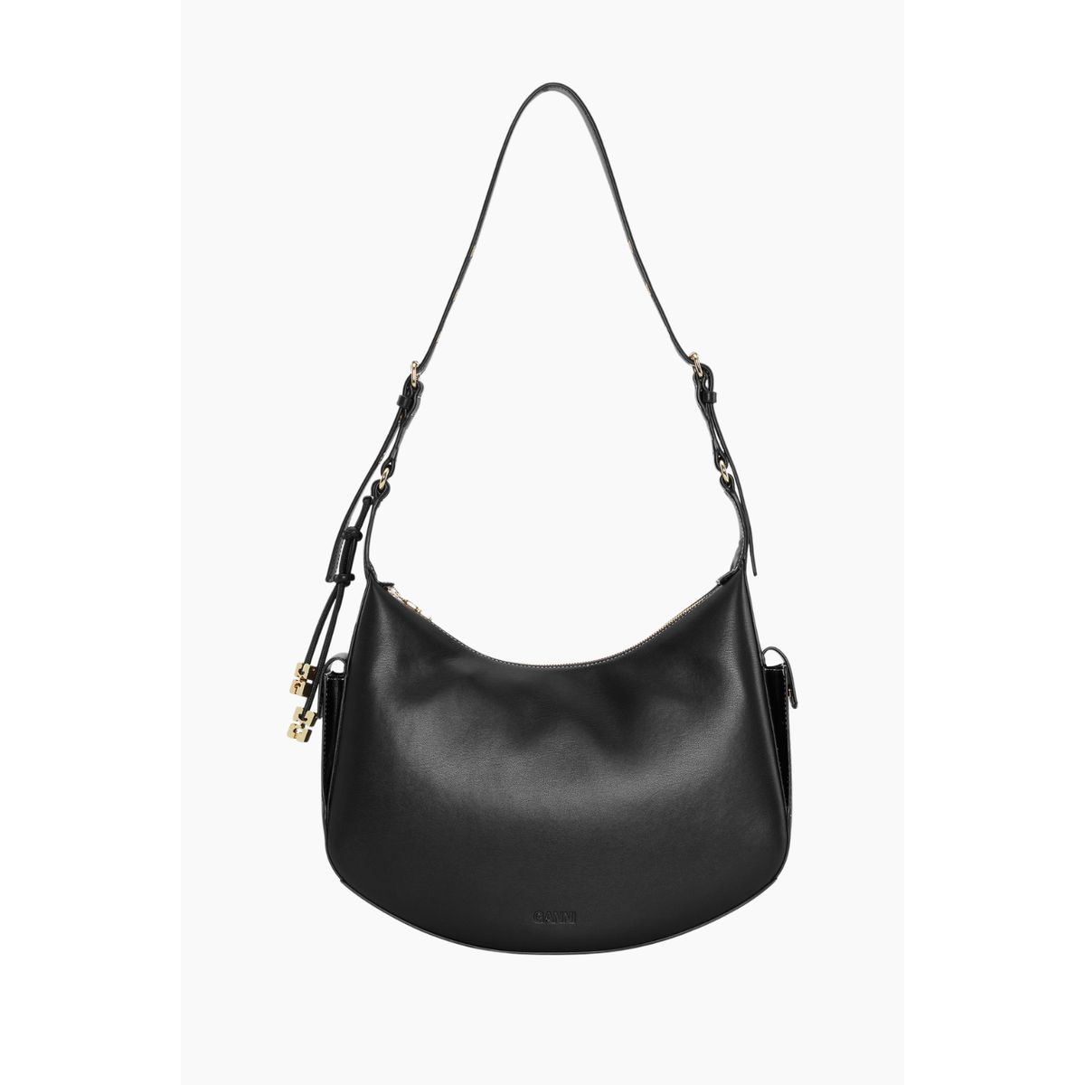 Ganni Large Swing Shoulder Bag A5677 - Black - GANNI - Sort One Size