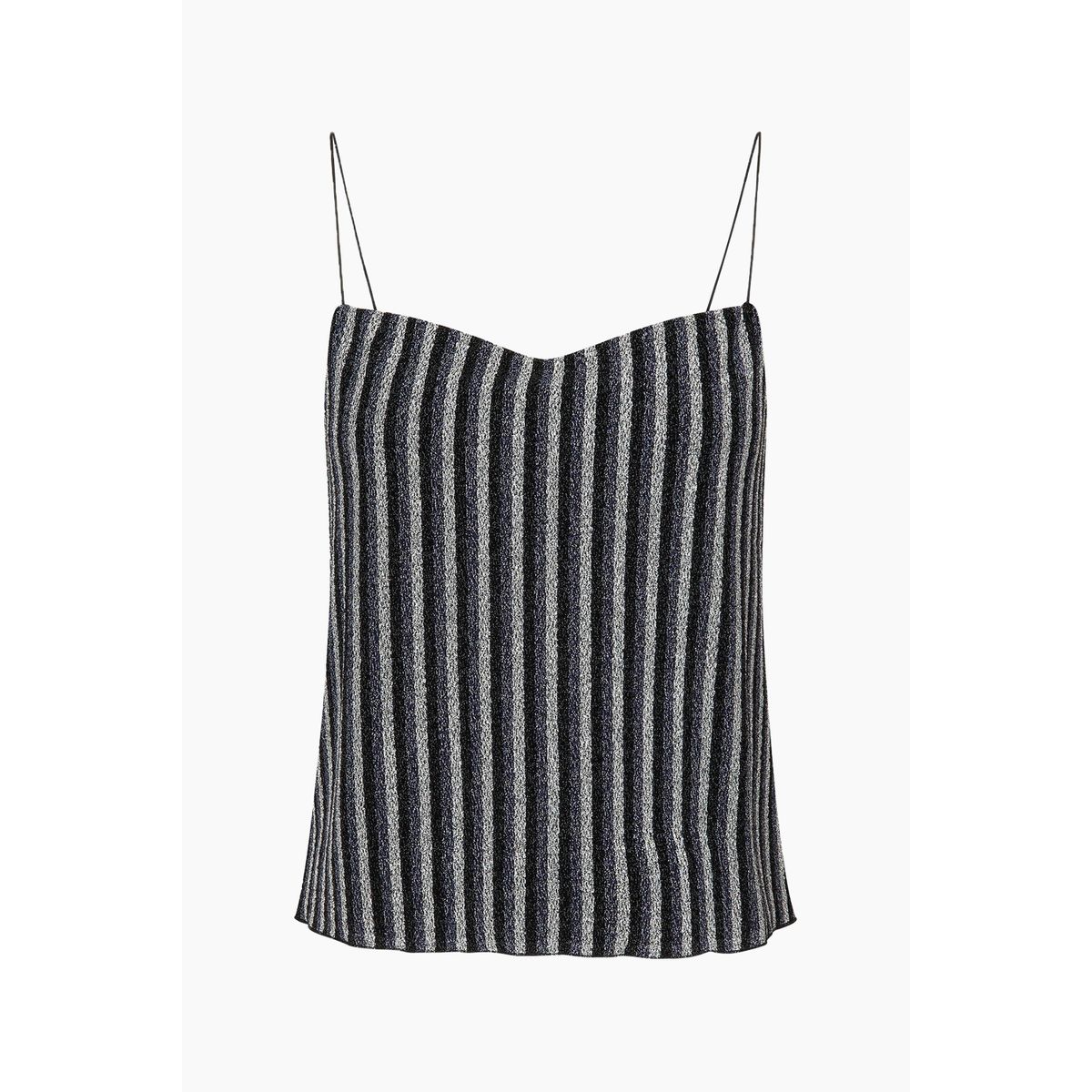 Glitter Jersey Simo Top - Glitter Stripe/Silver - Mads Nørgaard - Stribet M