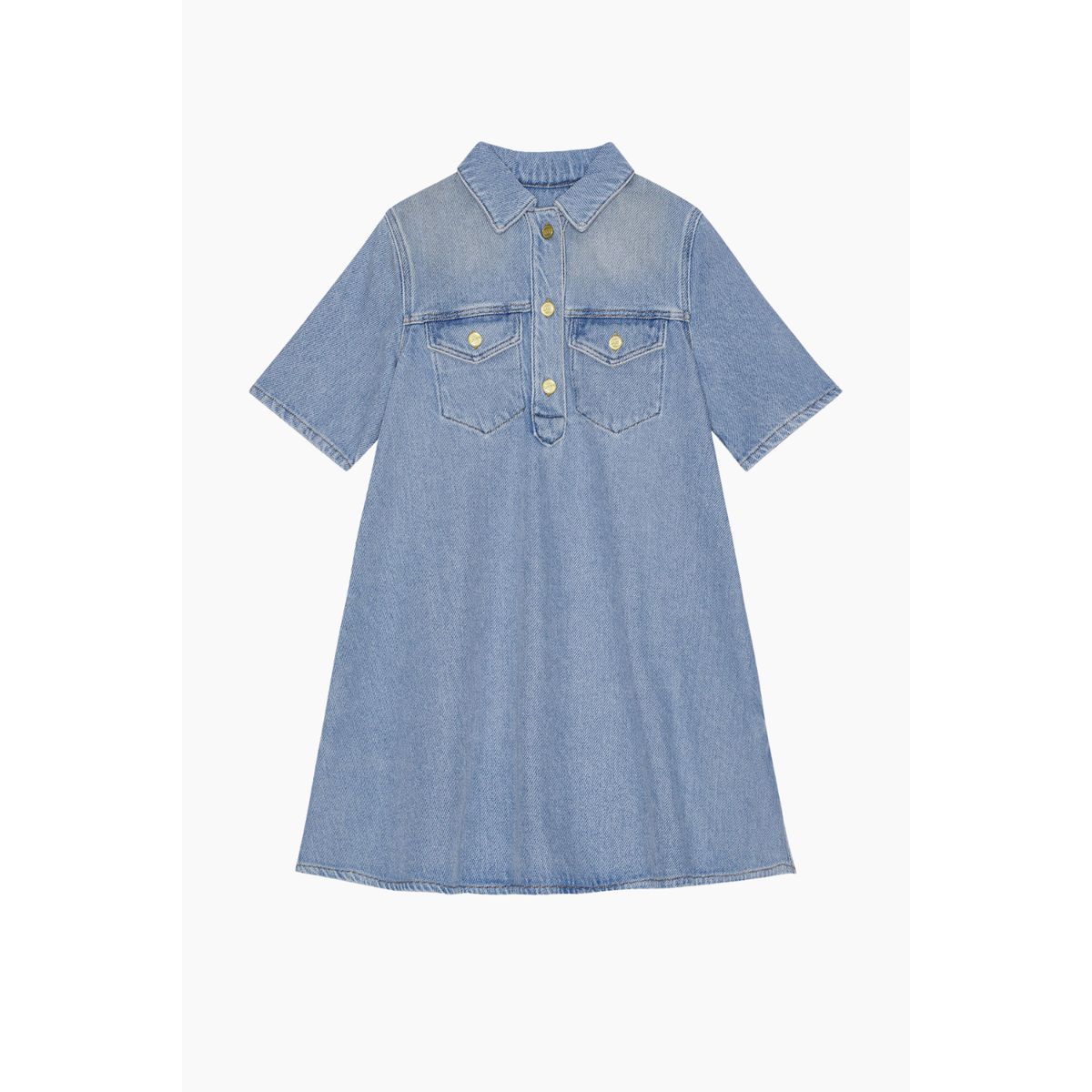 Heavy Denim Mini Dress J1503 - Tint Wash - GANNI - Blå XL