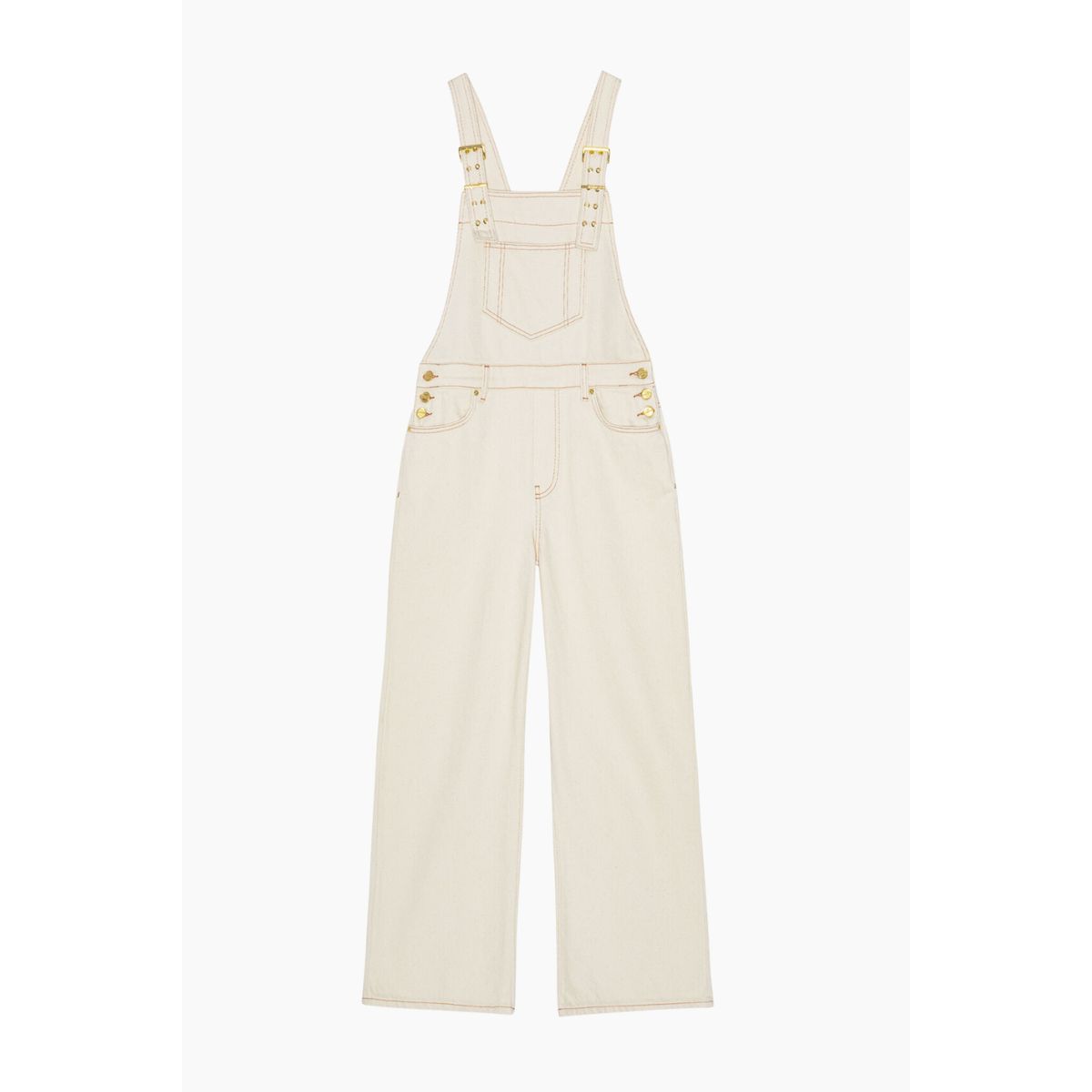 Heavy Denim Overalls J1430 - Egret - GANNI - Creme XS