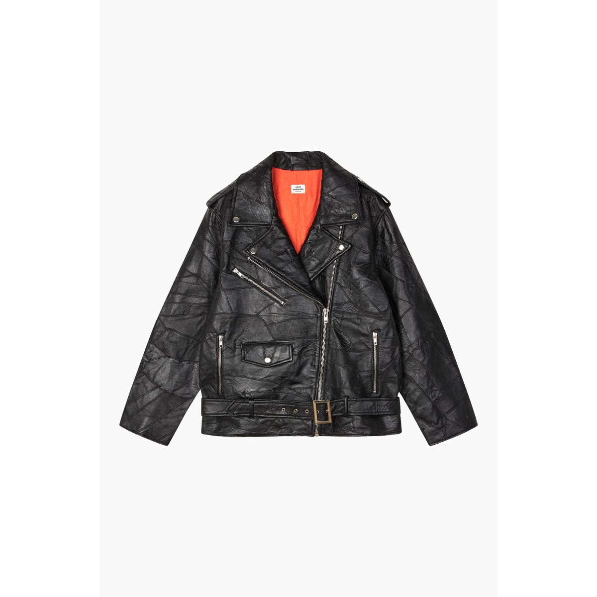 Patch Leather Berline Jacket - Black - Mads Nørgaard - Sort M