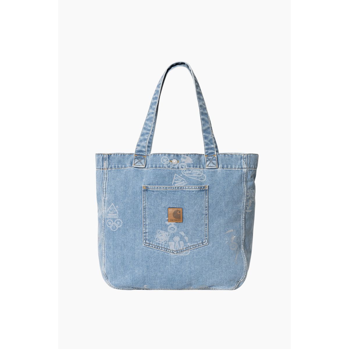 Stamp Tote Bag - Stamp Print, Blue (Bleached) - Carhartt WIP - Blå One Size