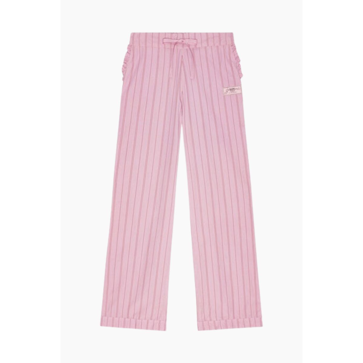 Stripe Cotton Pyjamas Pants W0327 - Lilac Sachet - GANNI - Lyserød M