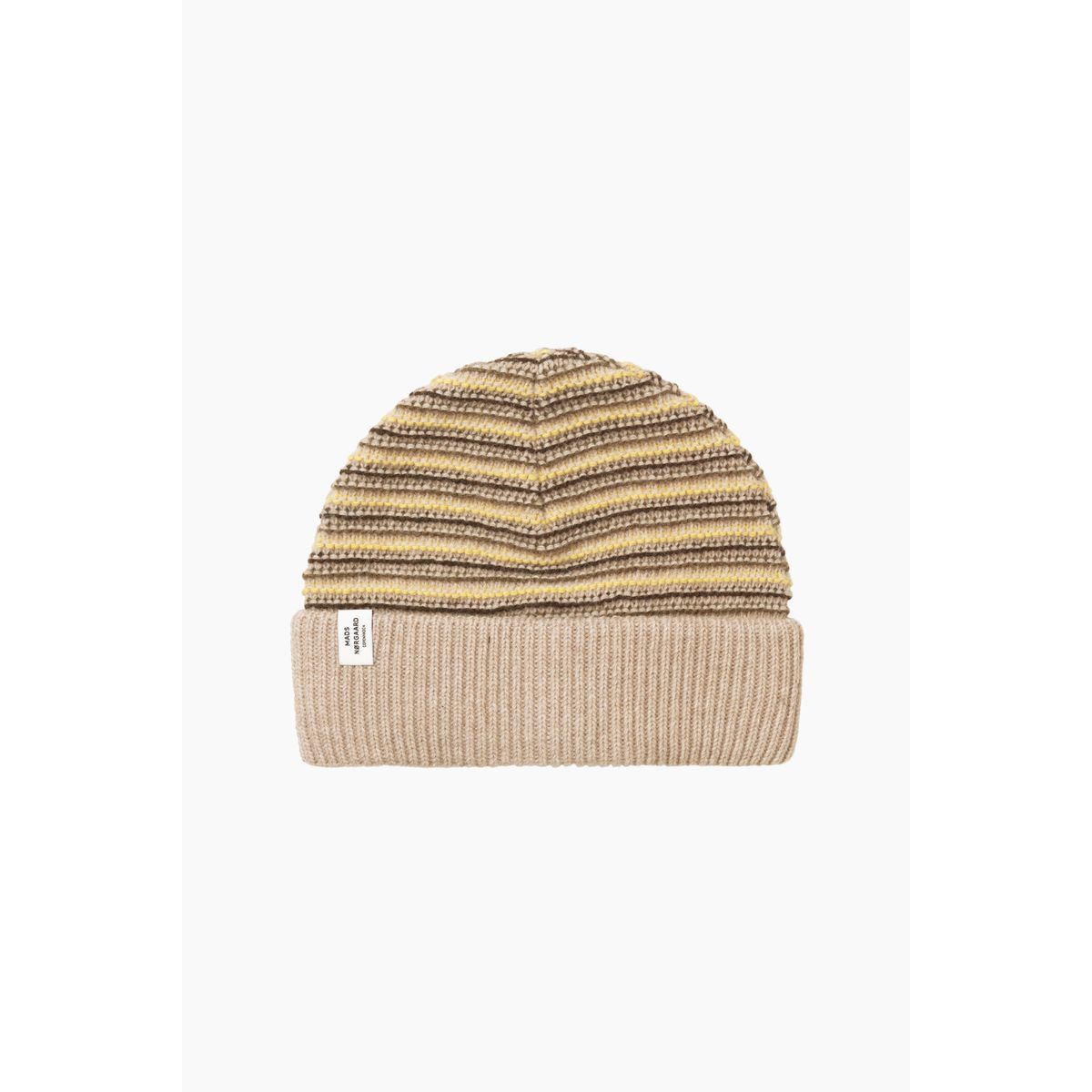 Stripey Abbey Hat - Oatmeal Melange Mix - Mads Nørgaard - Stribet One Size