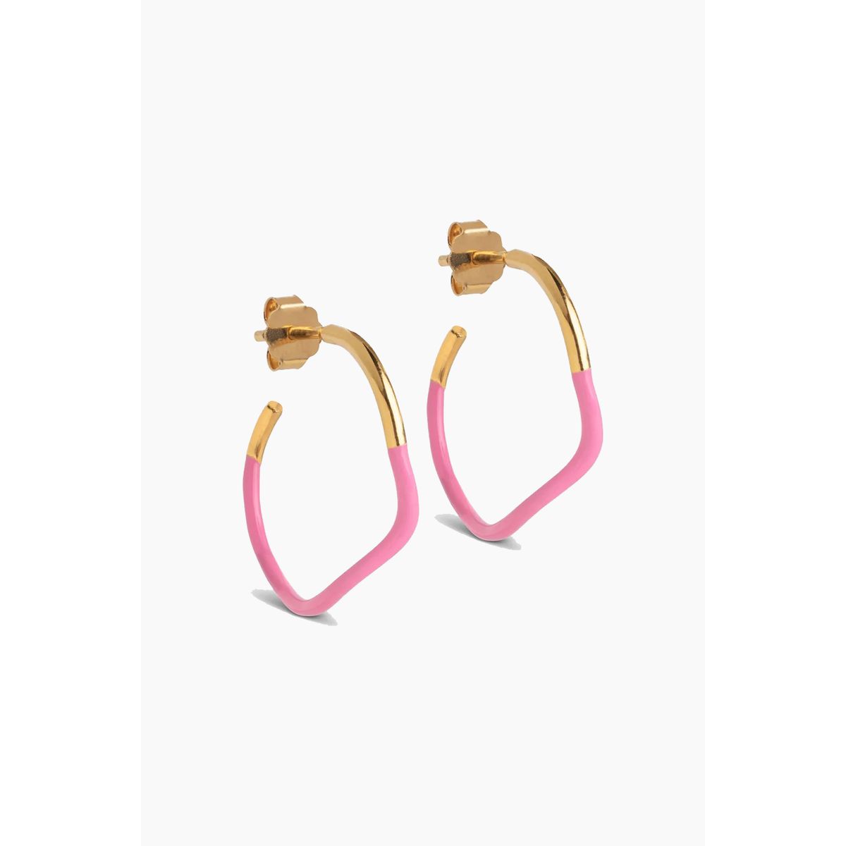 Sway Hoops - Pink - ENAMEL - Pink One Size