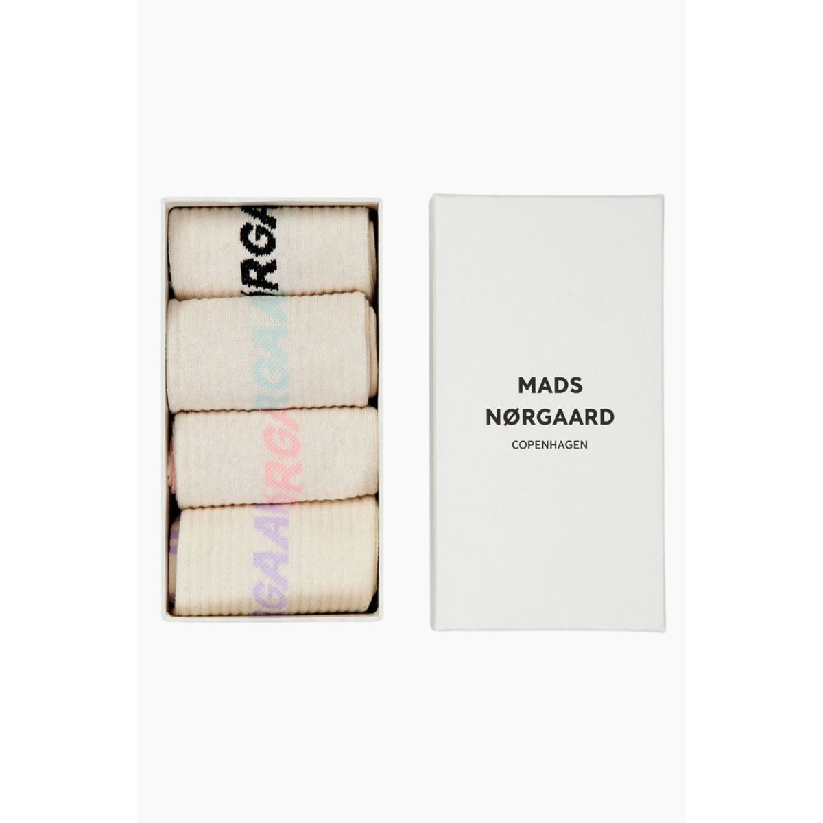 Sock Box Logo Step - Pastel Logo Step - Mads Nørgaard - Hvid One Size