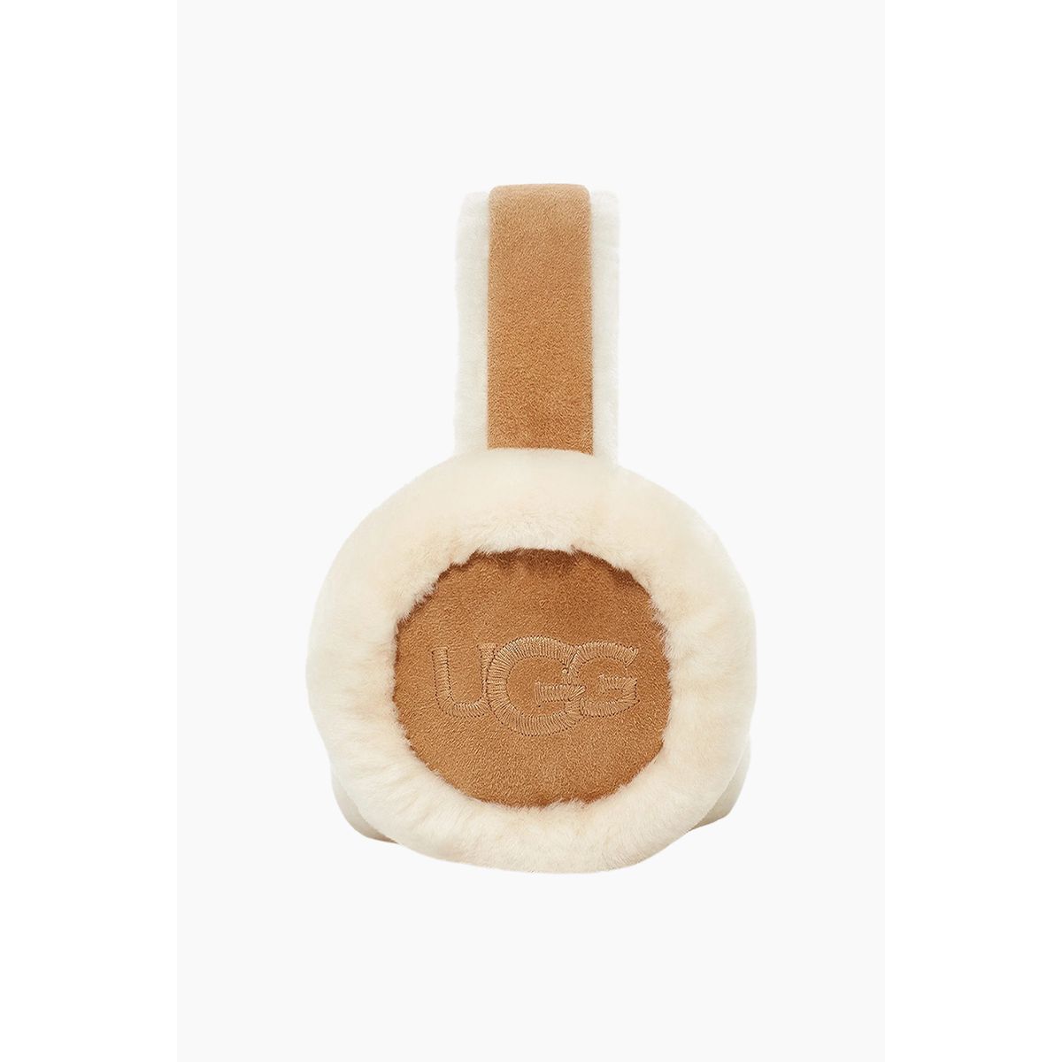 W Sheepskin Embroidery Earmuff - Chestnut - UGG - Brun One Size