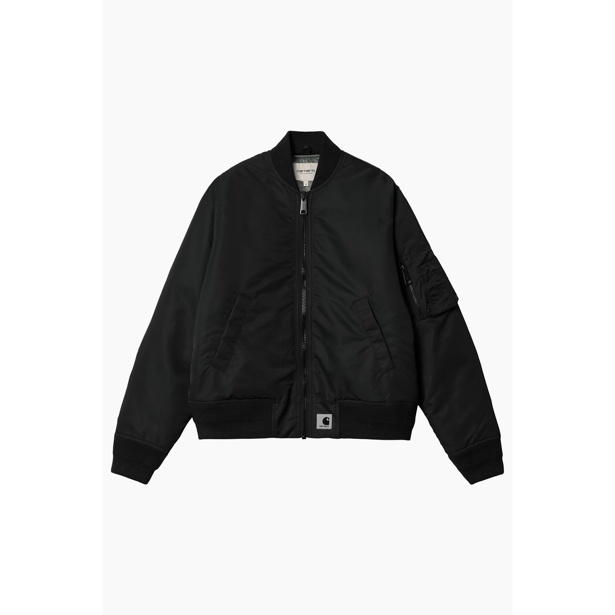 W' Olten Bomber Jacket - Black/Smoke Green - Carhartt WIP - Sort M