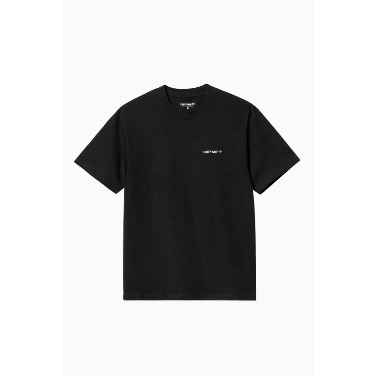 W' S/S Script Embroidery T-S - Black/White - Carhartt WIP - Sort M