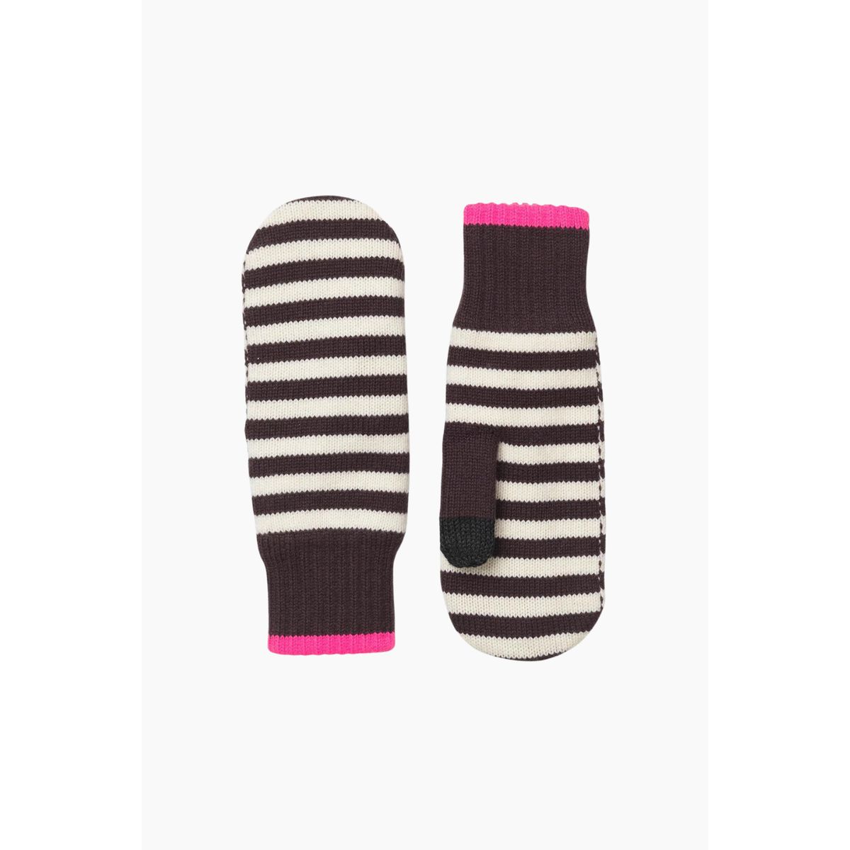 Work Wool Mio Mittens - Black Coffee/Winter White - Mads Nørgaard - Stribet M/L