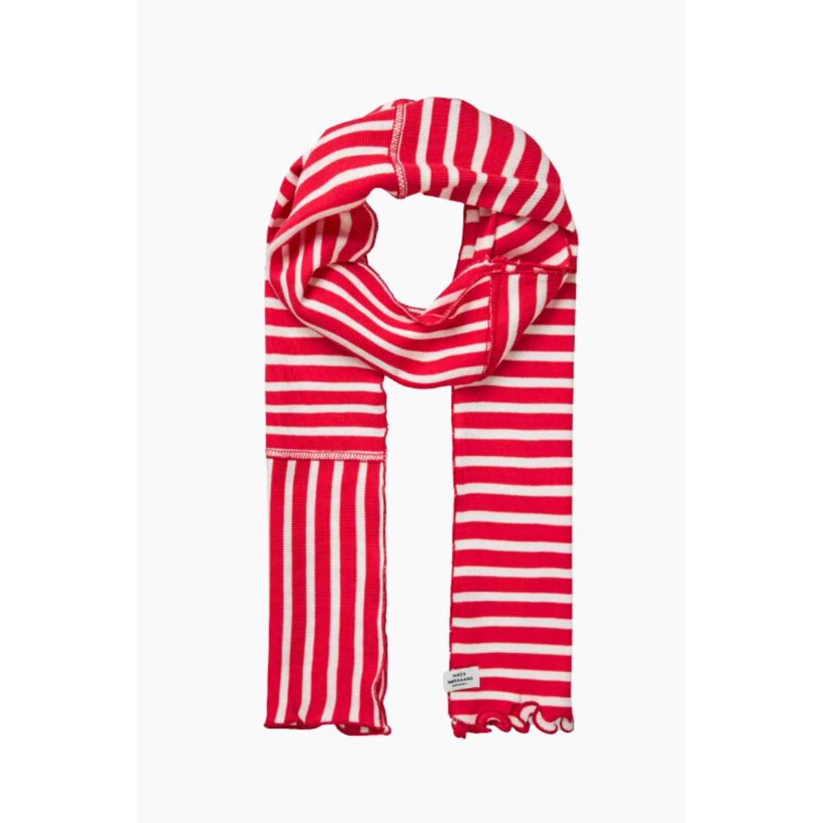 2x2 Leftover Thorla Scarf - High Risk Red/White Alyssum - Mads Nørgaard - Stribet One Size