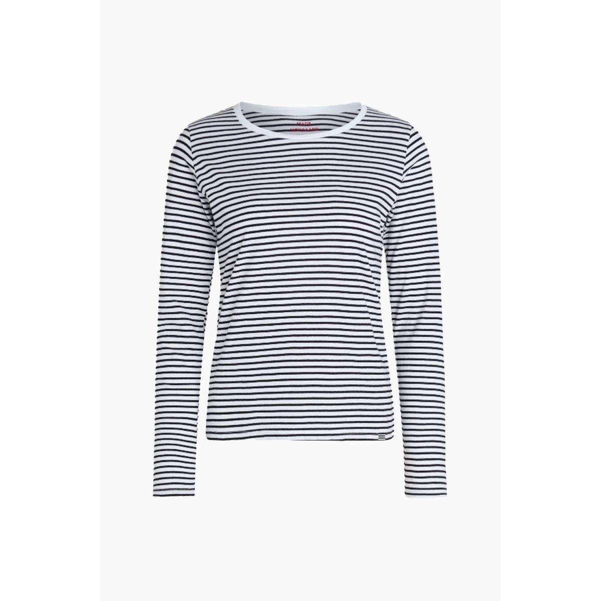 Organic Jersey Stripe Tenna Tee - White/Black - Mads Nørgaard - Stribet S