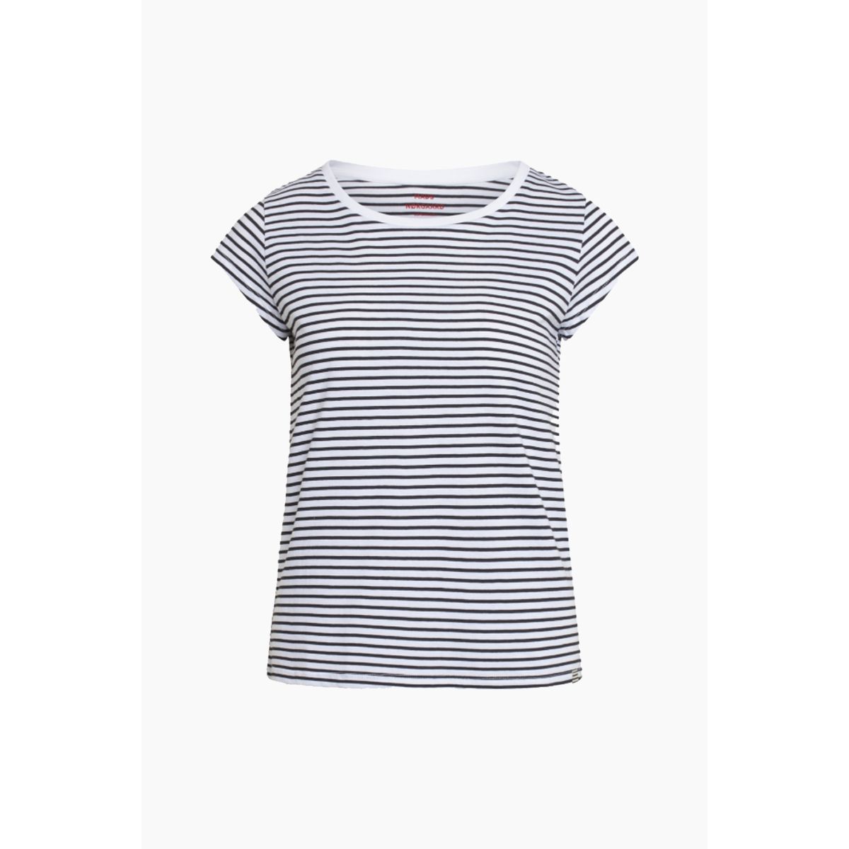 Organic Jersey Stripe Teasy Tee - White/Black - Mads Nørgaard - Stribet XS