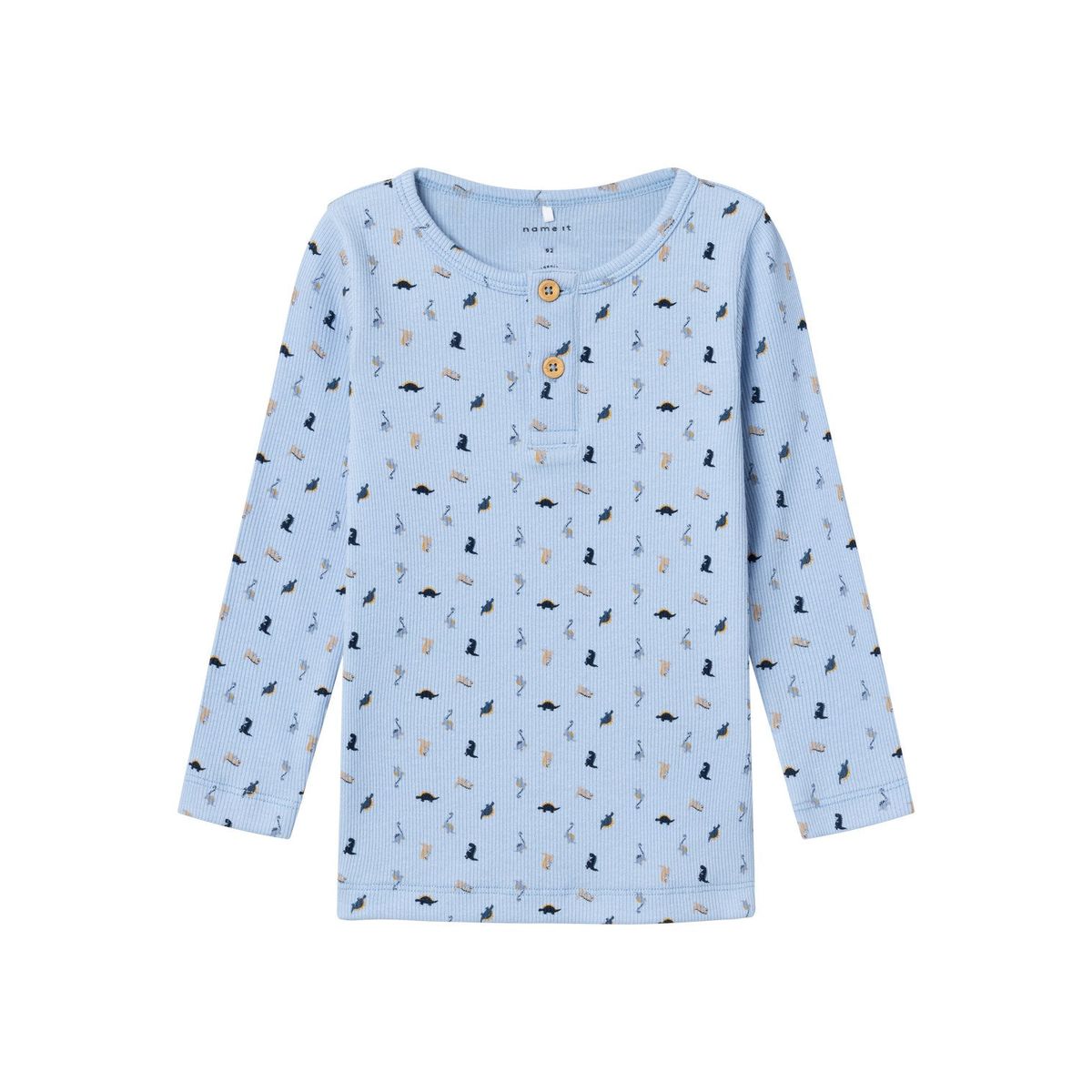 Name It Dabbu Bluse med Dino - Chambray Blue - 92 cm