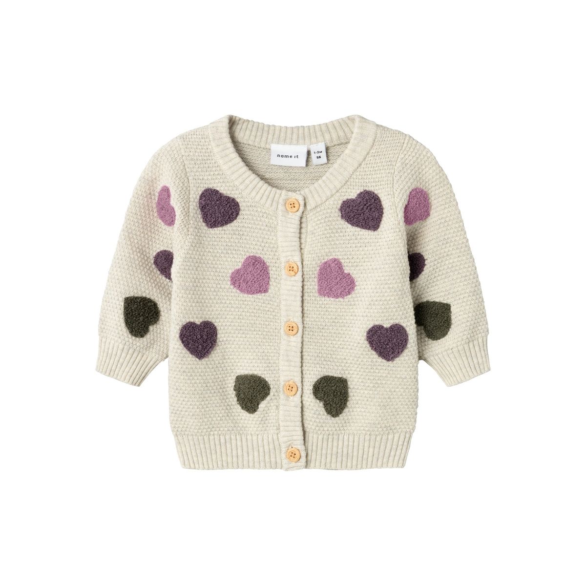 Name It Neheart Strik Cardigan - Peyote Melange - 50 cm