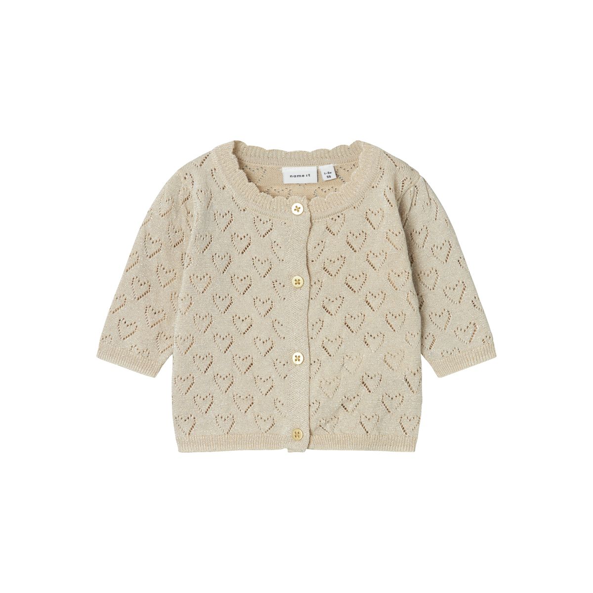 Name It Riglitter Strik Cardigan - Frosted Almond - 50 cm