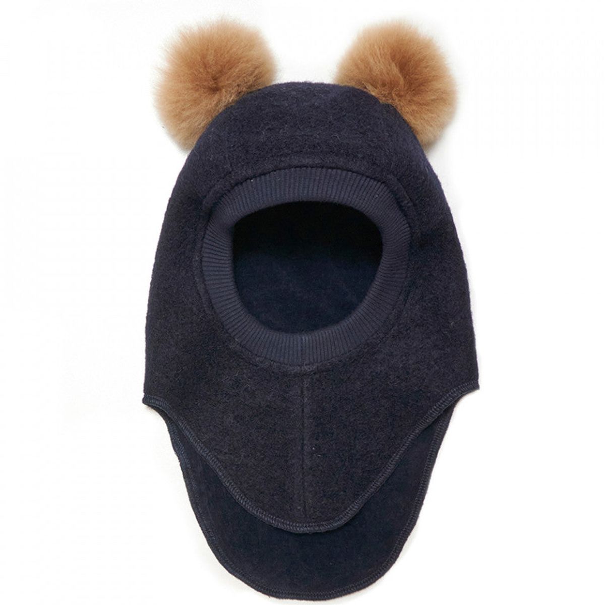 Huttelihut Big Bear Elefanthue Uld - Navy/Camel - 0-1 år