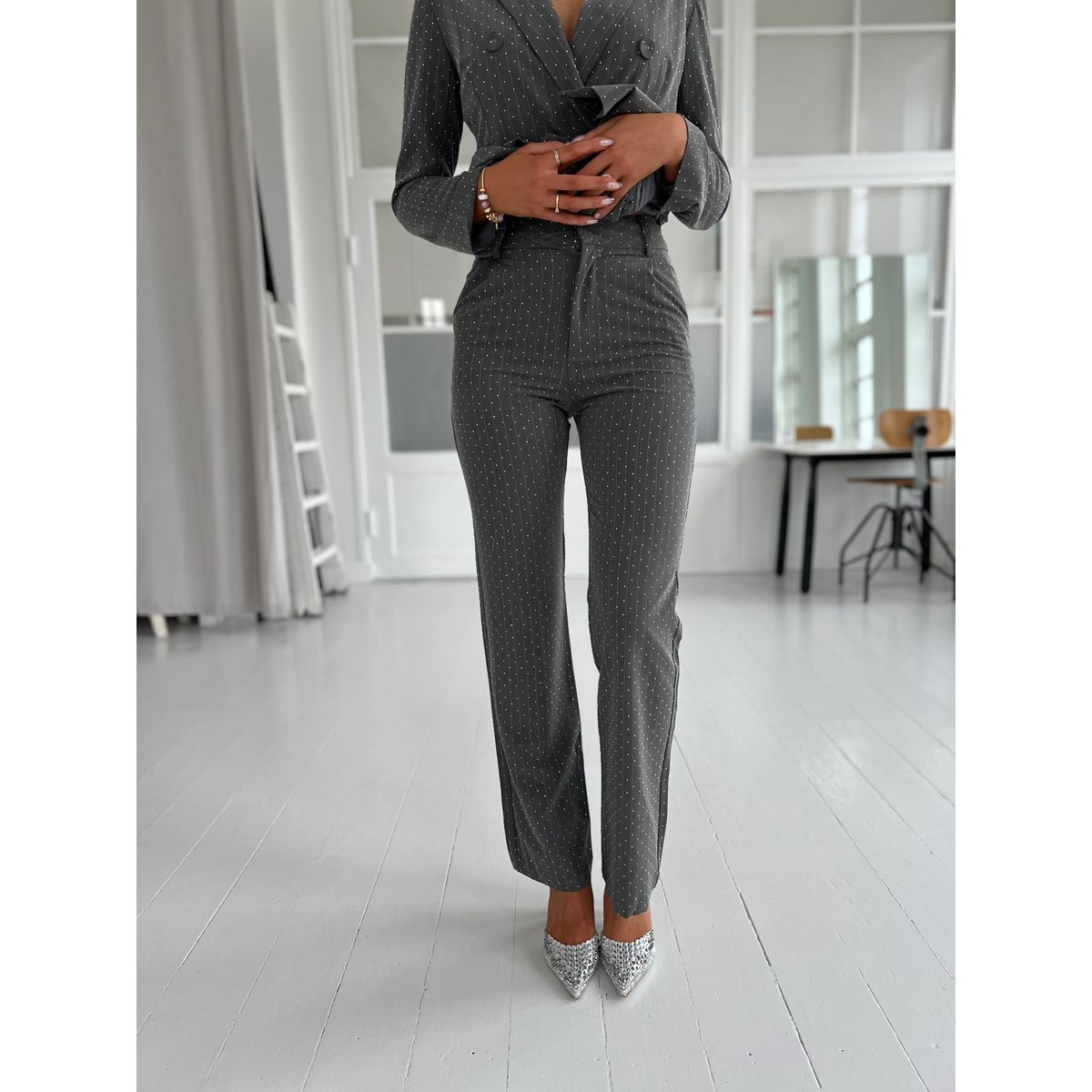 Eight Luxe grey rhinestone pants