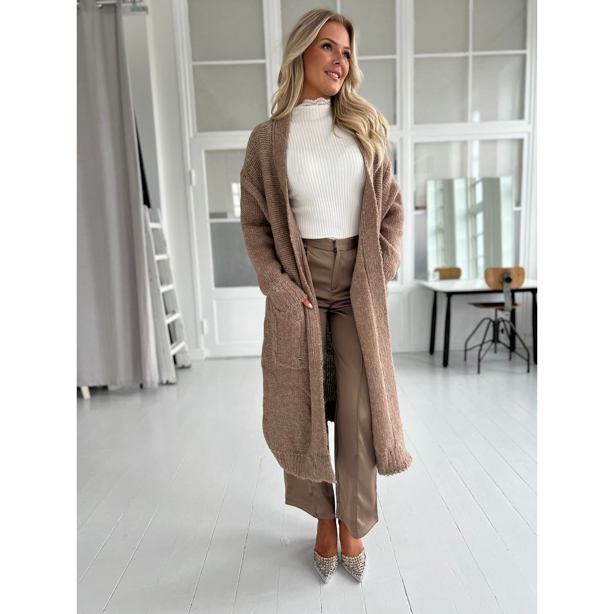 Azaka long knit cardigan