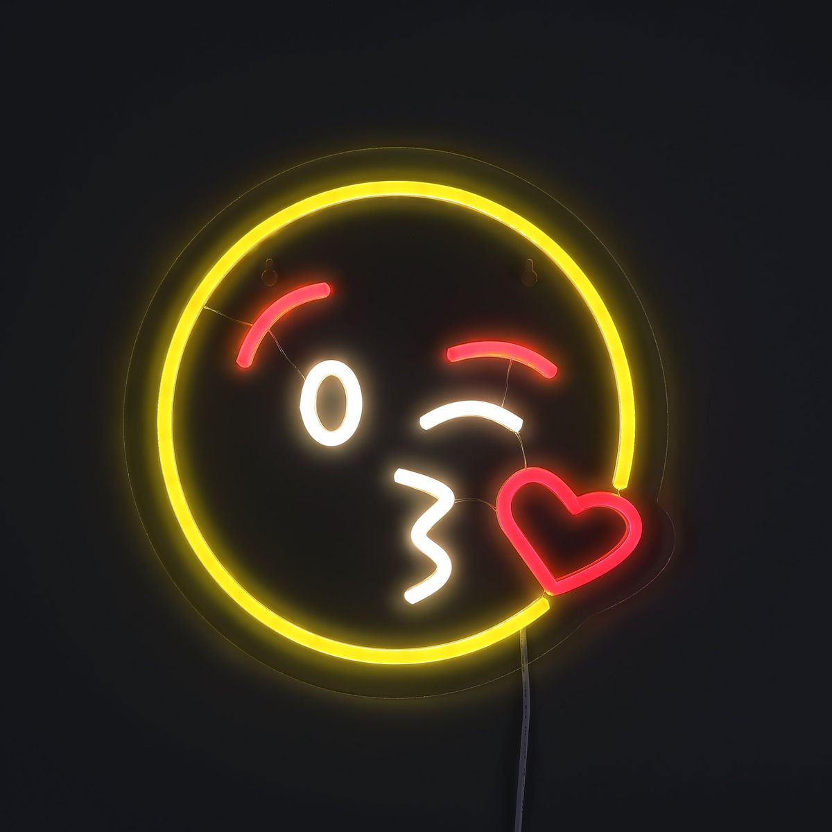 Lightish Emoji Kiss Neon Væglampe