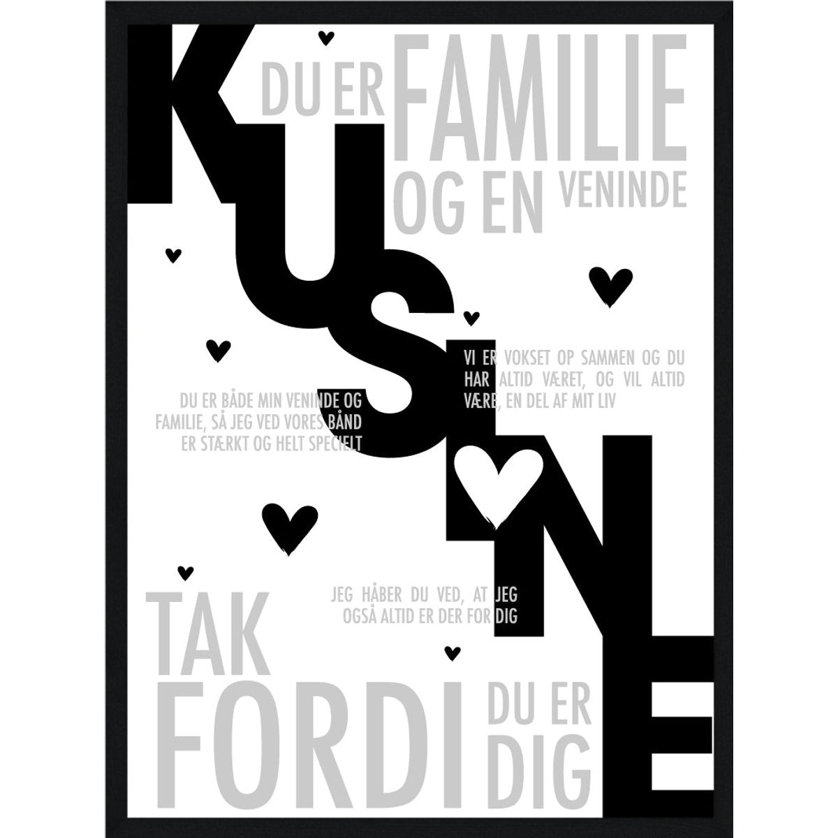 Kusine plakat - Personlig plakat