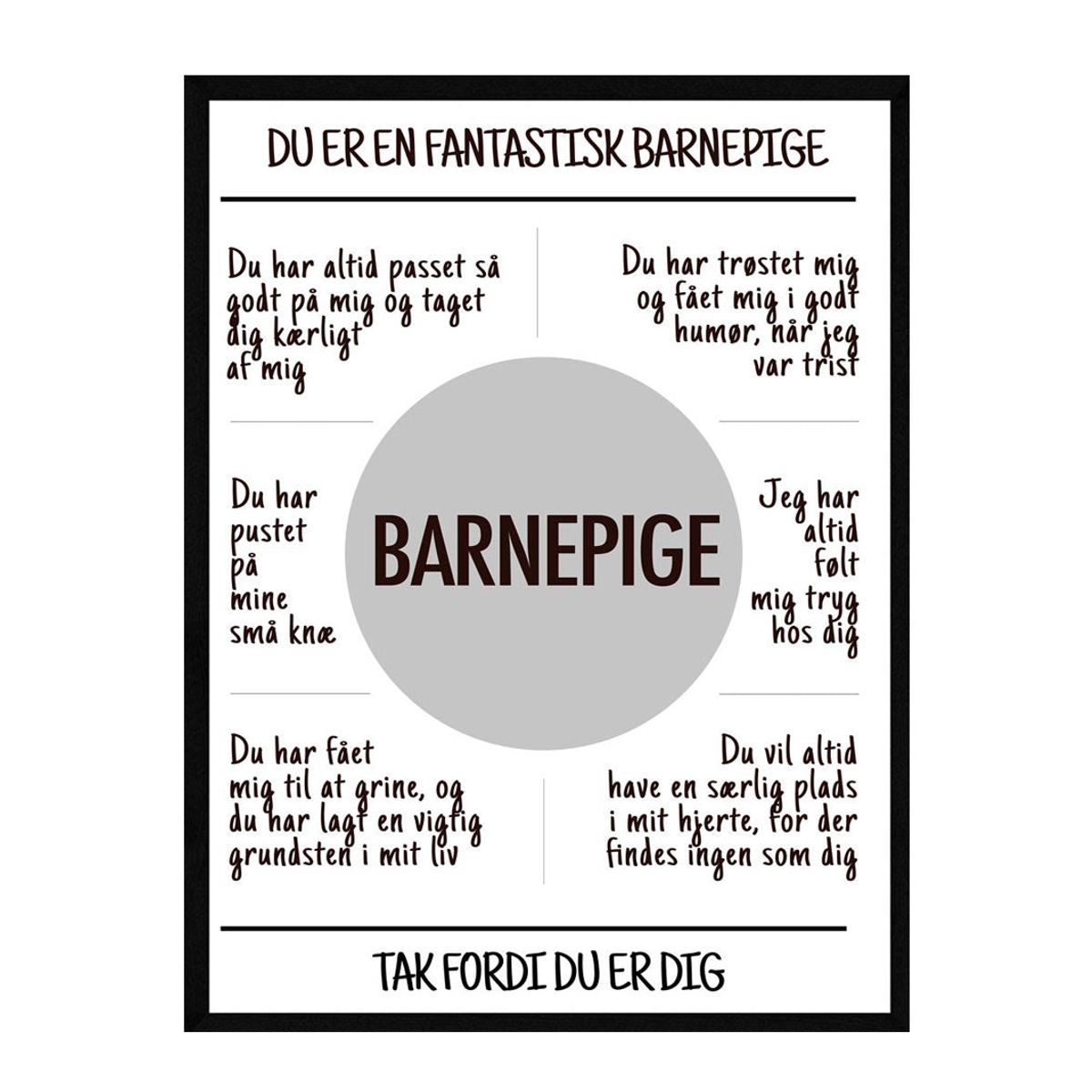 Barnepige plakat